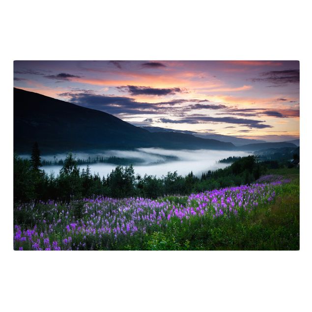 Leinwandbild - Paradiesisches Tal in Norwegen - Quer 3:2