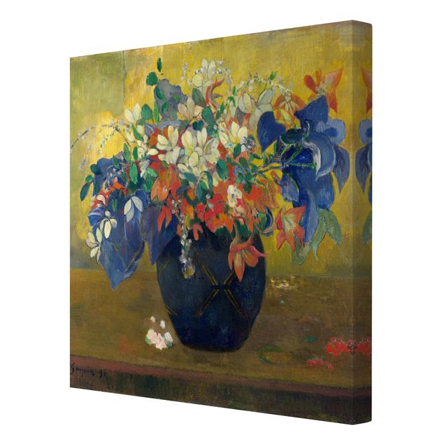 Leinwandbild - Paul Gauguin - Blumen in einer Vase - Quadrat 1:1