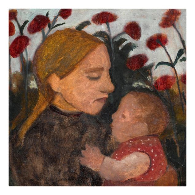 Leinwandbild - Paula Modersohn-Becker - Junge Frau mit dem Kind - Quadrat 1:1