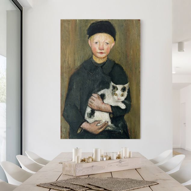 schöne Bilder Paula Modersohn-Becker - Knabe mit Katze