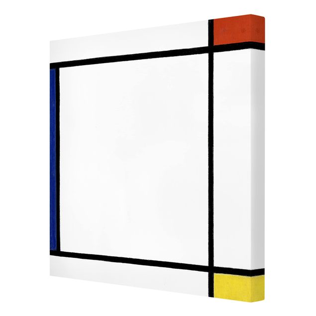 Leinwandbild - Piet Mondrian - Komposition III mit Rot, Gelb und Blau - Quadrat 1:1