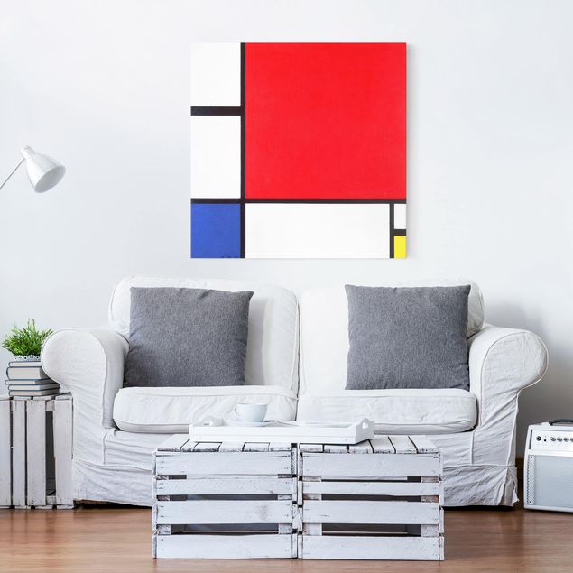 Leinwandbild abstrkt Piet Mondrian - Komposition Rot Blau Gelb