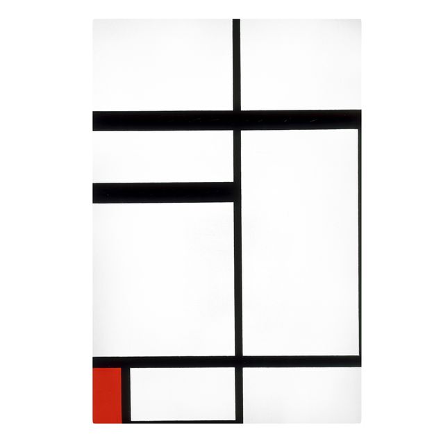 Leinwandbilder kaufen Piet Mondrian - Komposition Rot Schwarz Weiß