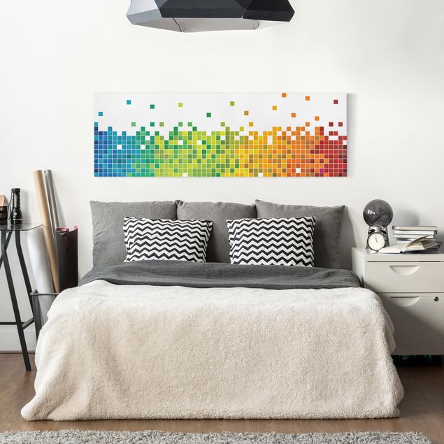 Leinwandbilder Pixel-Regenbogen
