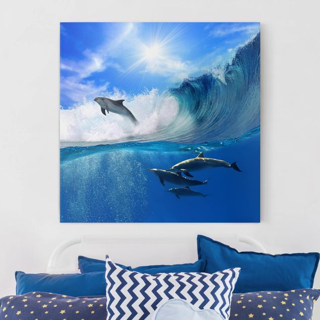 Leinwandbilder Naturmotive Playing Dolphins