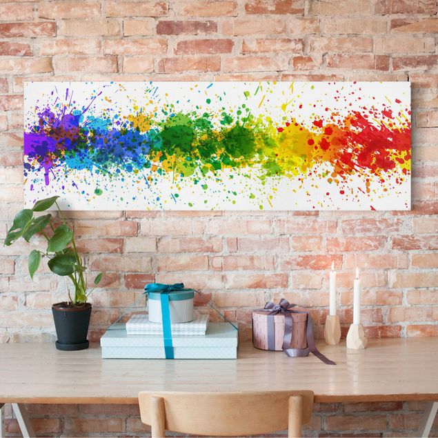 abstrakte Leinwandbilder Rainbow Splatter