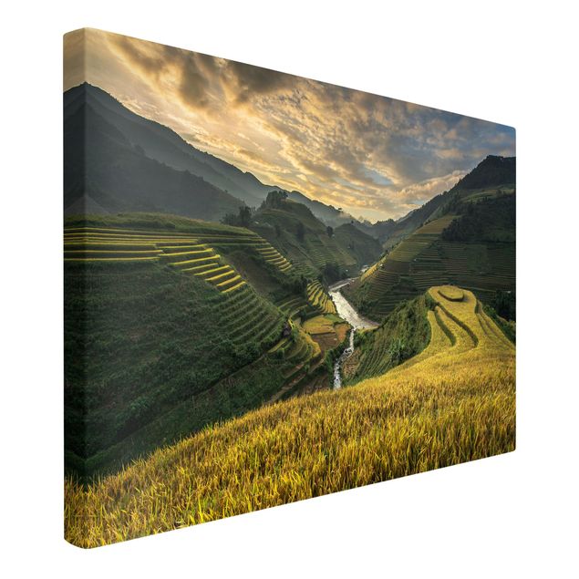Leinwandbilder Reisplantagen in Vietnam