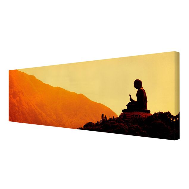 Leinwandbild - Resting Buddha - Panorama Quer