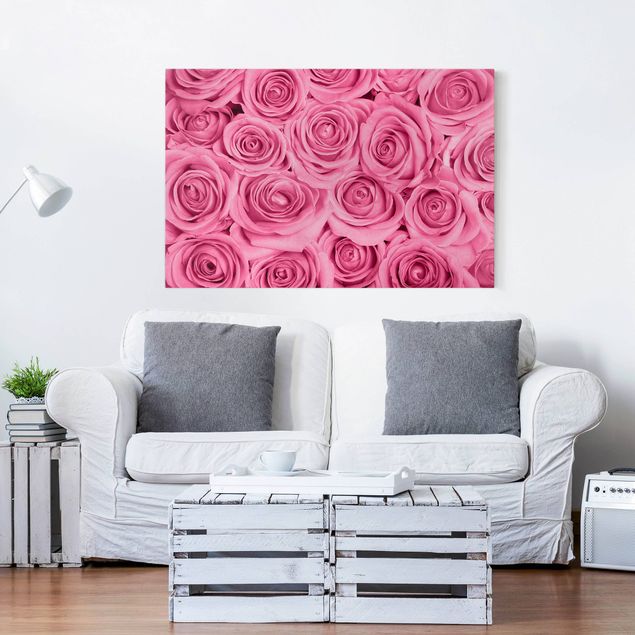 Blumenbilder auf Leinwand Rosa Rosen