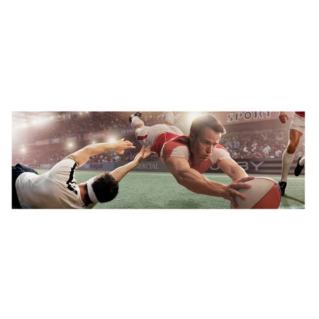 Leinwandbild - Rugby Action - Panorama Quer