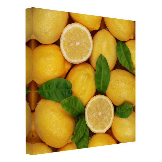 Leinwandbild - Saftige Zitronen - Quadrat 1:1