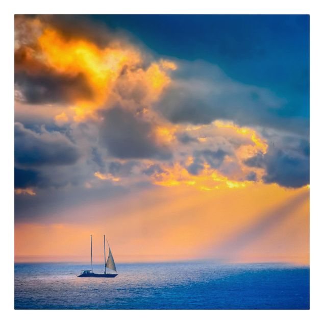 Leinwandbild - Sailing the Horizon - Quadrat 1:1