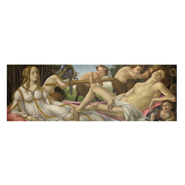 Leinwandbild - Sandro Botticelli - Kunstdruck Venus und Mars - Panorama Quer