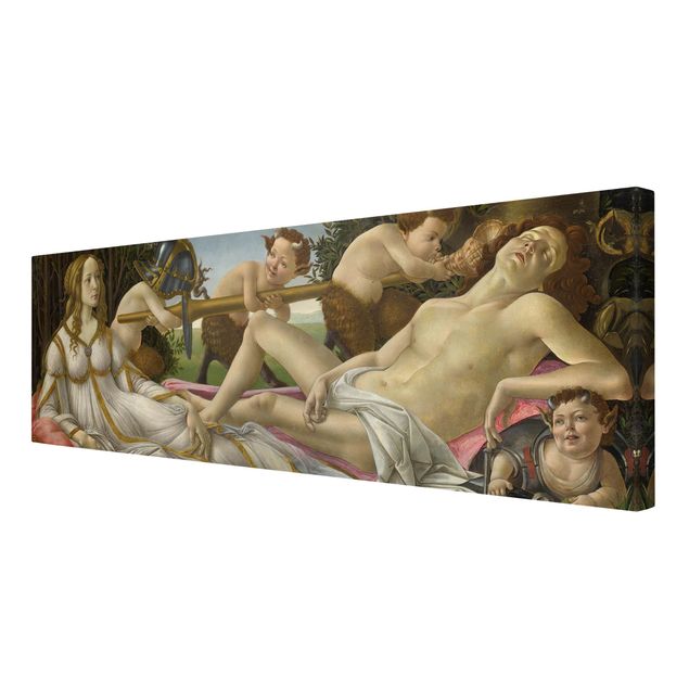 Leinwandbild - Sandro Botticelli - Kunstdruck Venus und Mars - Panorama Quer