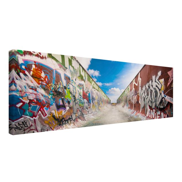 Leinwandbild - Skate Graffiti - Panorama Quer