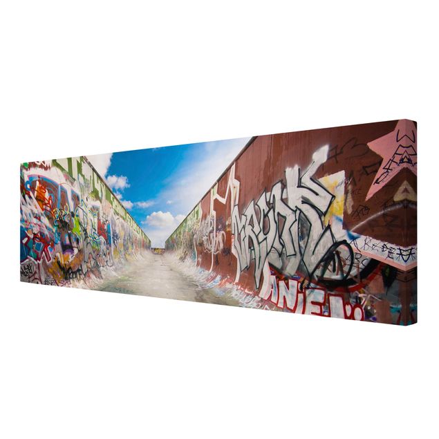 Leinwandbild - Skate Graffiti - Panorama Quer