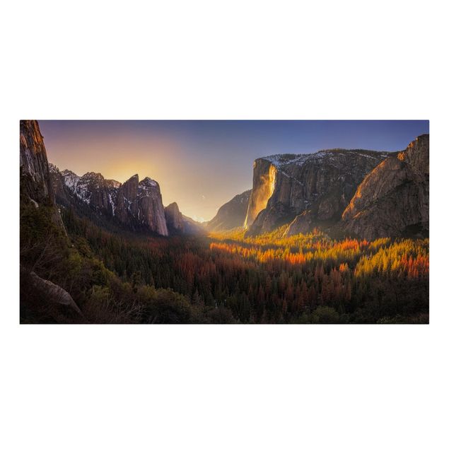 schöne Leinwandbilder Sonnenuntergang im Yosemite