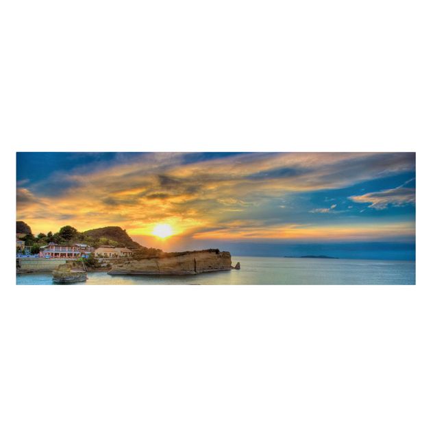 Leinwandbilder Sonnenuntergang über Korfu