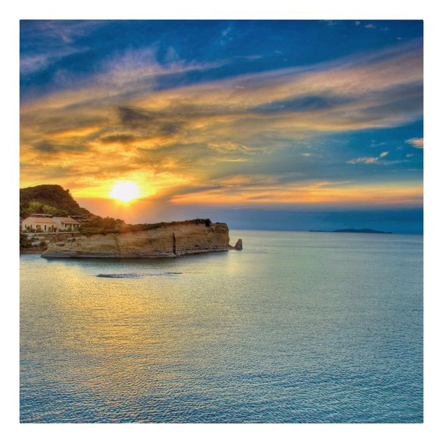 Leinwandbilder Sonnenuntergang über Korfu