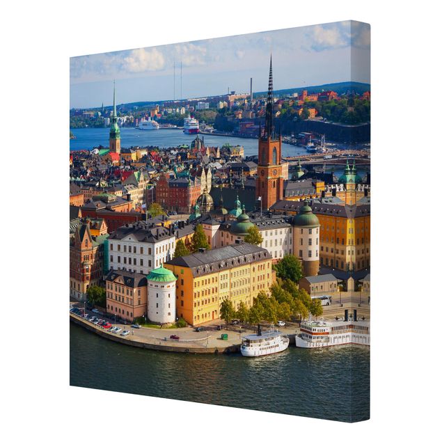 Leinwandbild - Stockholm in Schweden - Quadrat 1:1
