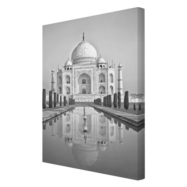 Leinwandbild - Taj Mahal mit Garten - Hochformat 3:2