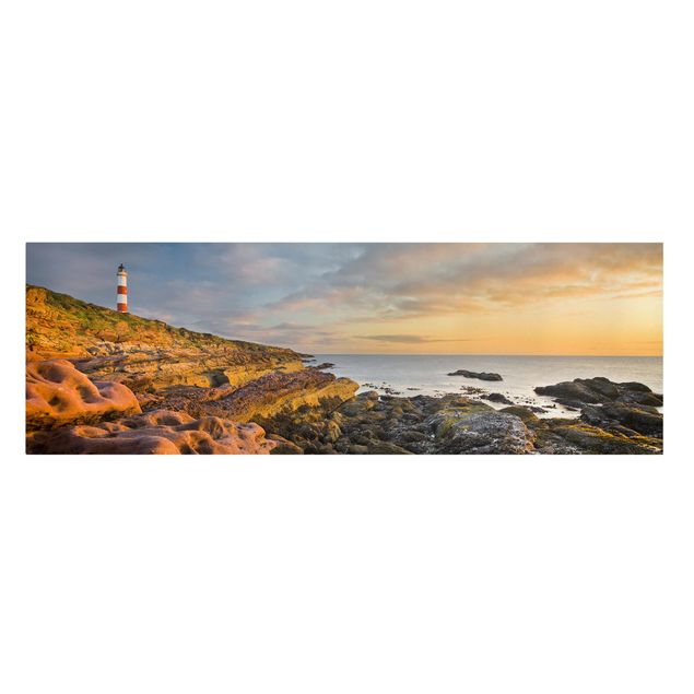 Bilder Tarbat Ness Leuchtturm und Sonnenuntergang am Meer
