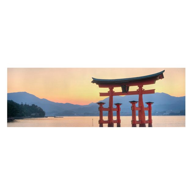 Leinwandbild - Torii am Itsukushima - Panorama Quer