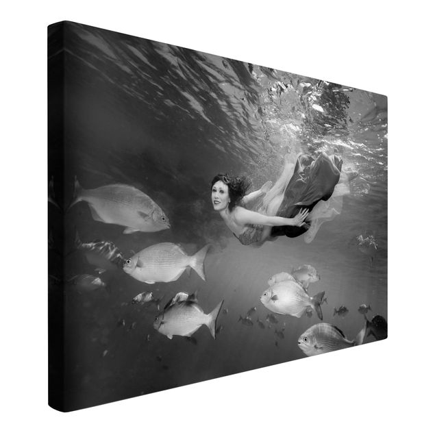 Leinwandbild Schwarz-Weiß - Underwater Beauty II - Quer 3:2