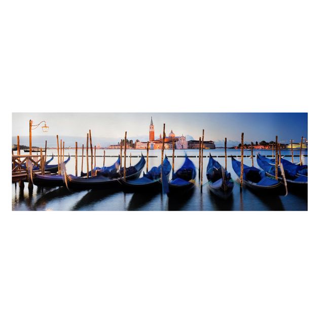 Leinwandbild - Venice Gondolas - Panorama Quer