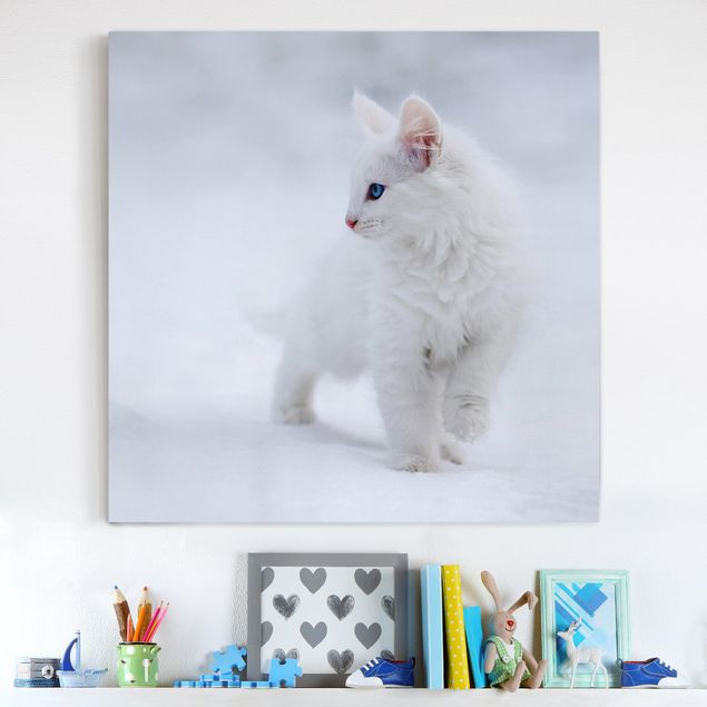 Tierbilder Leinwand Weiß wie Schnee