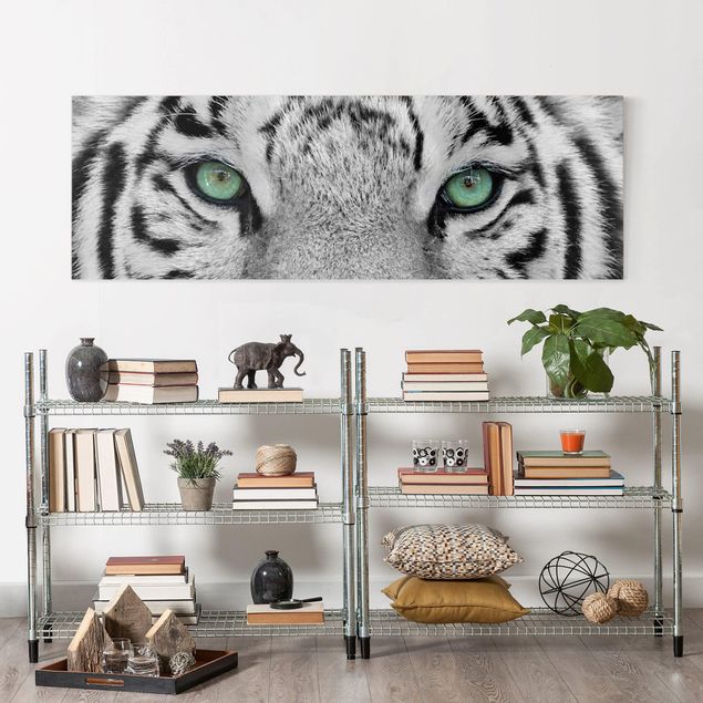 schwarz-weiß Bilder auf Leinwand Weißer Tiger