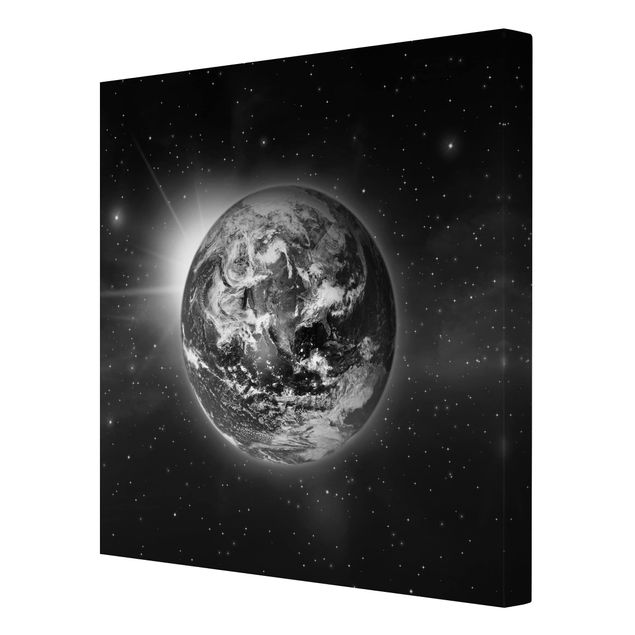 Leinwandbild Schwarz-Weiß - Weltall II - Quadrat 1:1