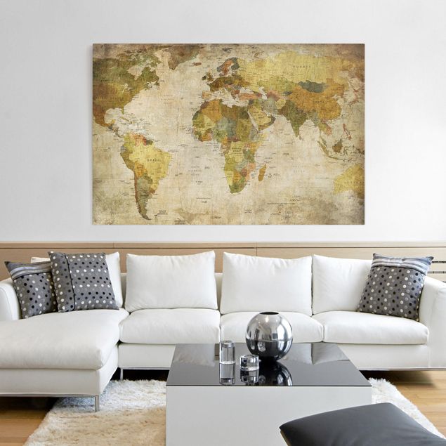 Weltkarte Leinwandbild Weltkarte