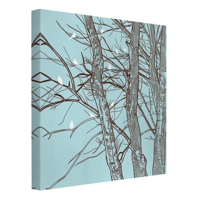 Leinwandbilder Tiere Winterbäume