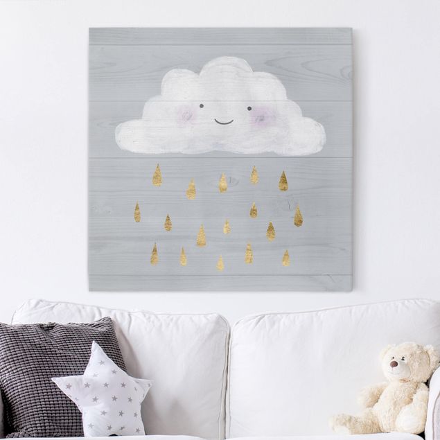schöne Bilder Wolke mit goldenen Regentropfen
