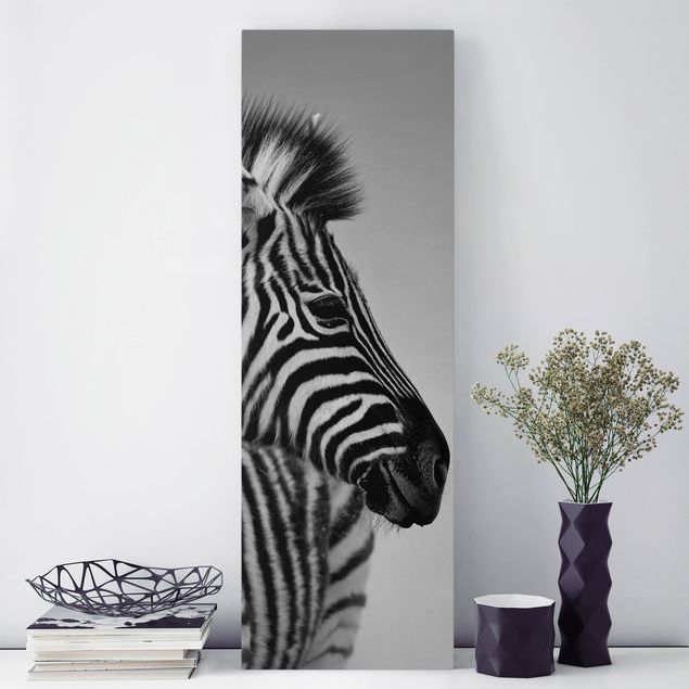 schwarz-weiß Bilder auf Leinwand Zebra Baby Portrait II