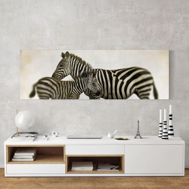Tierbilder Leinwand Zebrapaar