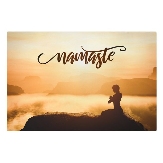 Leinwandbild - Namaste Sonnenaufgang im Gebirge - Querformat 3:2