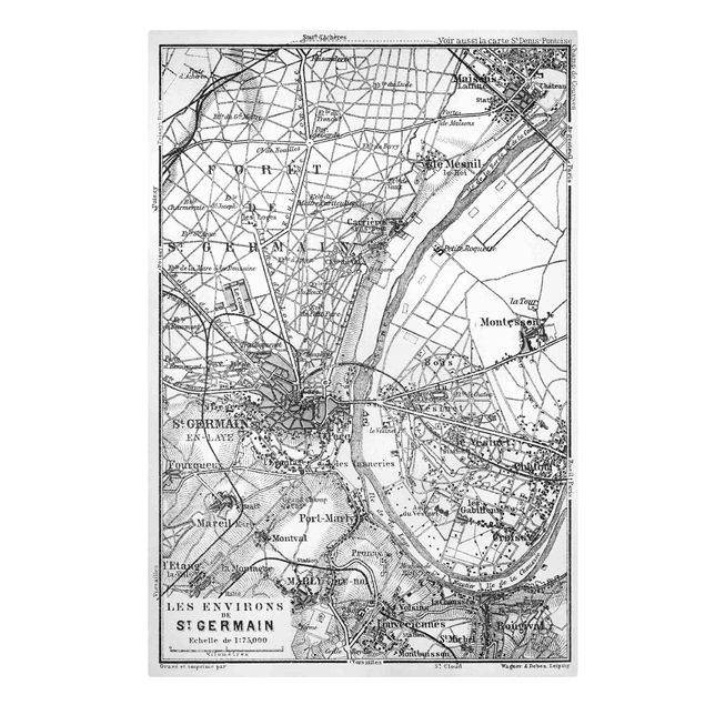 Leinwandbilder kaufen Vintage Karte St Germain Paris
