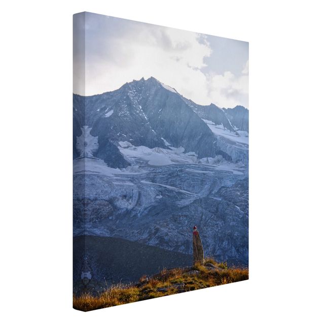 schöne Leinwandbilder Wegmarkierung in den Alpen