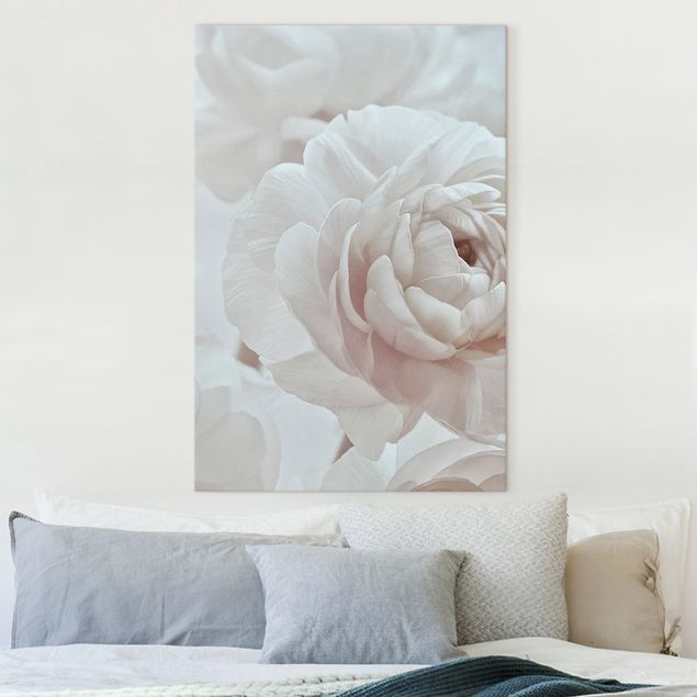 Leinwandbild Rose Weiße Blüte im Blütenmeer