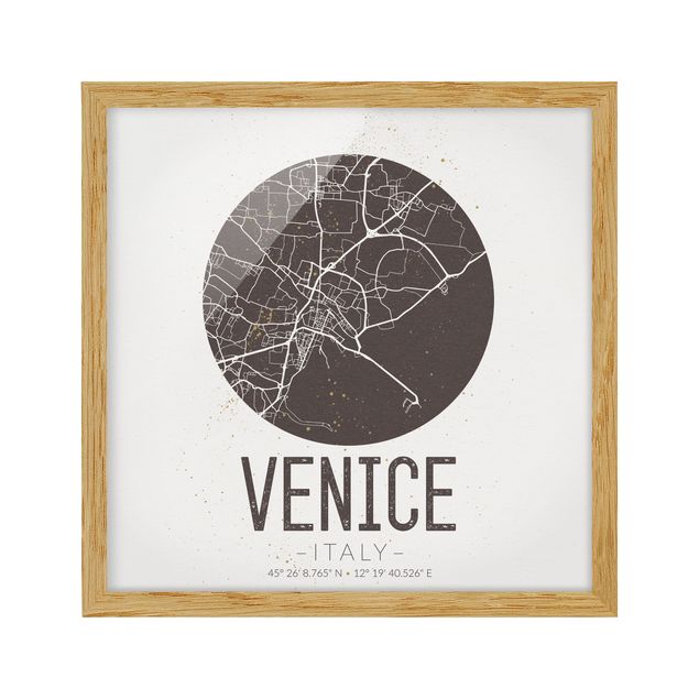 Bilder Stadtplan Venice - Retro