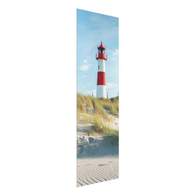 Glasbild - Leuchtturm an der Nordsee - Panel