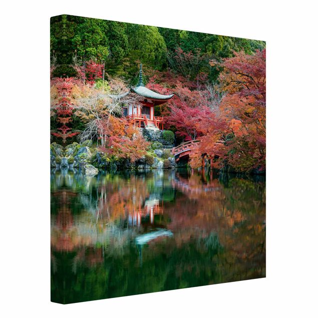 Leinwandbild - Daigo ji Tempel im Herbst - Quadrat 1:1
