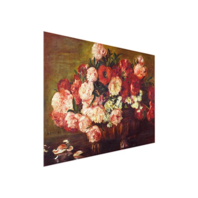Blumen Glasbilder Auguste Renoir - Stillleben mit Pfingstrosen