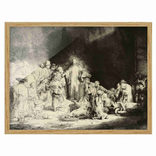 Moderne Bilder mit Rahmen Rembrandt van Rijn - Christus heilt die Kranken
