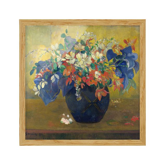 Blumen Bilder mit Rahmen Paul Gauguin - Vase mit Blumen