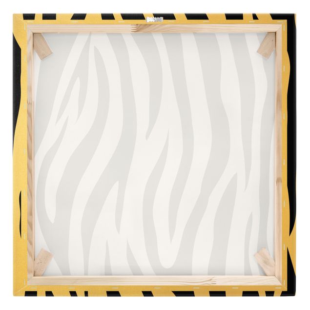 Leinwandbild Gold - Zebra Print - Quadrat 1:1