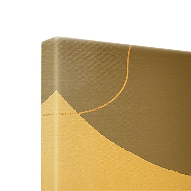 Leinwandbild Gold - Verspielte Impressionen in Beige - Panorama 3:1