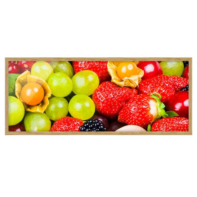Bild mit Rahmen - Tropical Fruits - Panorama Querformat